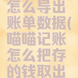 喵喵记账怎么导出账单数据(喵喵记账怎么把存的钱取出来)