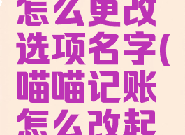 喵喵记账怎么更改选项名字(喵喵记账怎么改起始日期)