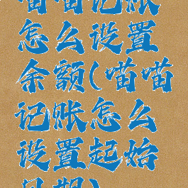 喵喵记账怎么设置余额(喵喵记账怎么设置起始日期)