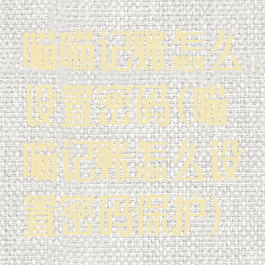 喵喵记账怎么设置密码(喵喵记账怎么设置密码保护)