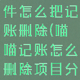 喵喵记账软件怎么把记账删除(喵喵记账怎么删除项目分类)