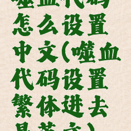 噬血代码怎么设置中文(噬血代码设置繁体进去是英文)