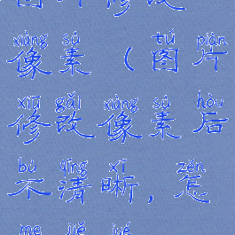 图片修改像素(图片修改像素后不清晰,怎么解决)