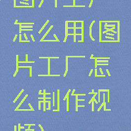 图片工厂怎么用(图片工厂怎么制作视频)