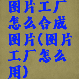 图片工厂怎么合成图片(图片工厂怎么用)