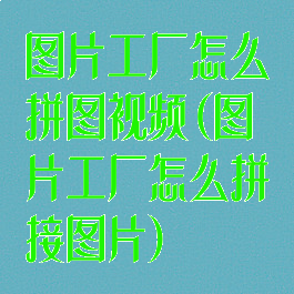 图片工厂怎么拼图视频(图片工厂怎么拼接图片)
