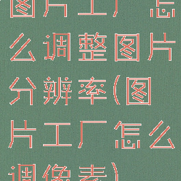 图片工厂怎么调整图片分辨率(图片工厂怎么调像素)