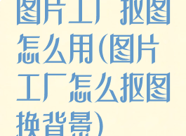 图片工厂抠图怎么用(图片工厂怎么抠图换背景)