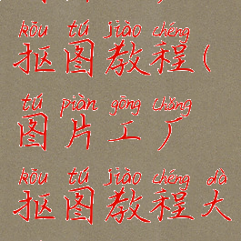 图片工厂抠图教程(图片工厂抠图教程大全)