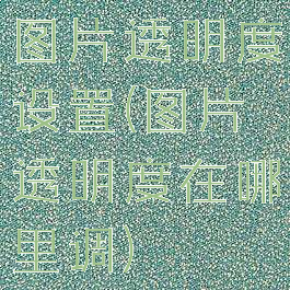 图片透明度设置(图片透明度在哪里调)