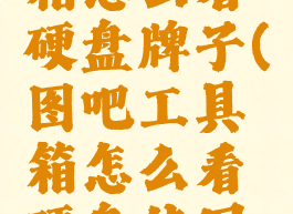 图吧工具箱怎么看硬盘牌子(图吧工具箱怎么看硬盘使用时间)