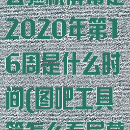 图吧工具箱怎么验机屏幕是2020年第16周是什么时间(图吧工具箱怎么看屏幕厂家)