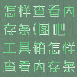 图吧工具箱怎样查看内存条(图吧工具箱怎样查看内存条信息)