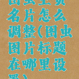 图虫主页名片怎么调整(图虫图片标题在哪里设置)