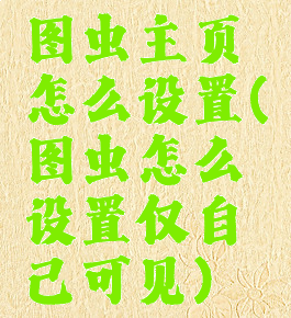 图虫主页怎么设置(图虫怎么设置仅自己可见)