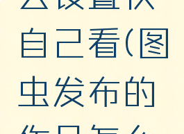 图虫发布的作品怎么设置仅自己看(图虫发布的作品怎么设置仅自己看的)