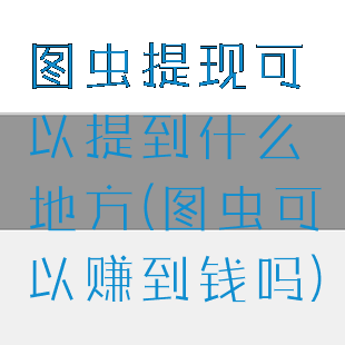 图虫提现可以提到什么地方(图虫可以赚到钱吗)