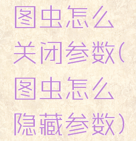 图虫怎么关闭参数(图虫怎么隐藏参数)