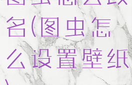 图虫怎么改名(图虫怎么设置壁纸)