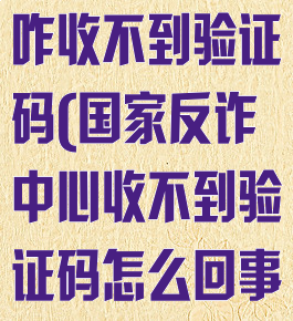 国家反诈中心咋收不到验证码(国家反诈中心收不到验证码怎么回事)