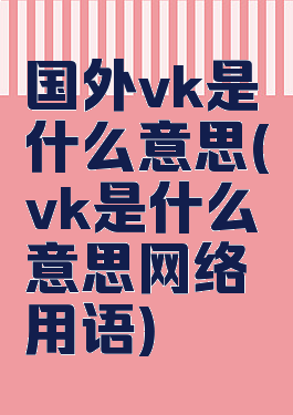 国外vk是什么意思(vk是什么意思网络用语)