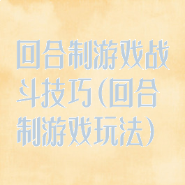回合制游戏战斗技巧(回合制游戏玩法)