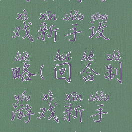 回合制游戏新手攻略(回合制游戏新手攻略视频)