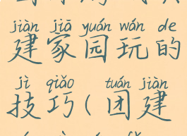 团体游戏共建家园玩的技巧(团建游戏玩法)