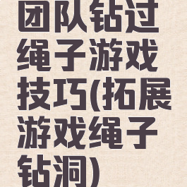 团队钻过绳子游戏技巧(拓展游戏绳子钻洞)