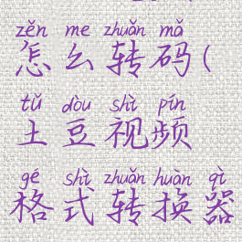 土豆视频怎么转码(土豆视频格式转换器)