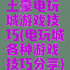 土豪电玩城游戏技巧(电玩城各种游戏技巧分享)