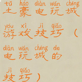 土豪电玩城游戏技巧(电玩城的技巧)