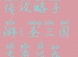 圣三国吕布传攻略手游(圣三国志有吕布传吗)