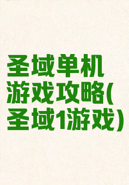 圣域单机游戏攻略(圣域1游戏)