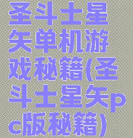 圣斗士星矢单机游戏秘籍(圣斗士星矢pc版秘籍)