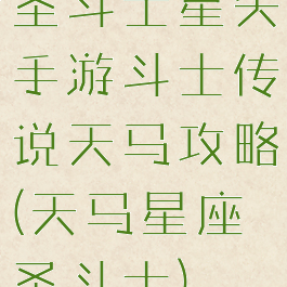 圣斗士星矢手游斗士传说天马攻略(天马星座圣斗士)