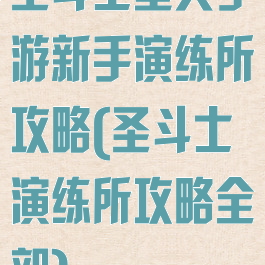 圣斗士星矢手游新手演练所攻略(圣斗士演练所攻略全部)