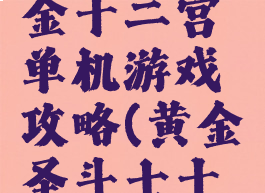 圣斗士黄金十二宫单机游戏攻略(黄金圣斗士十二宫介绍)