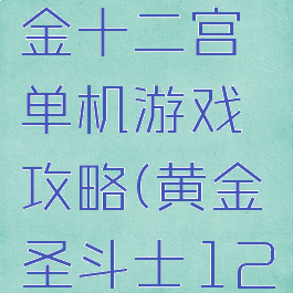 圣斗士黄金十二宫单机游戏攻略(黄金圣斗士12宫)