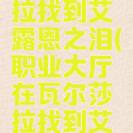 在瓦尔莎拉找到艾露恩之泪(职业大厅在瓦尔莎拉找到艾露恩之泪)