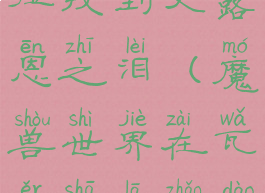 在瓦尔莎拉找到艾露恩之泪(魔兽世界在瓦尔莎拉找到女神之泪)