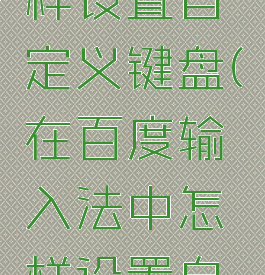 在百度输入法中怎样设置自定义键盘(在百度输入法中怎样设置自定义键盘功能)