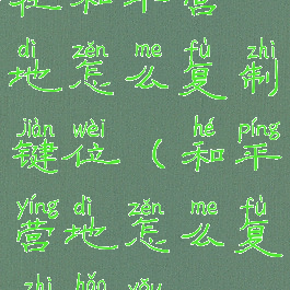 在和平营地怎么复制键位(和平营地怎么复制好友id)