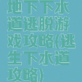 地下下水道逃脱游戏攻略(逃生下水道攻略)