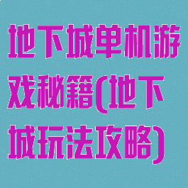地下城单机游戏秘籍(地下城玩法攻略)