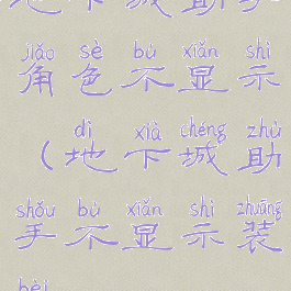 地下城助手角色不显示(地下城助手不显示装备)