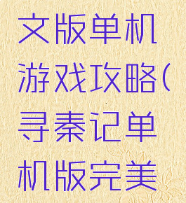 寻秦记中文版单机游戏攻略(寻秦记单机版完美攻略)