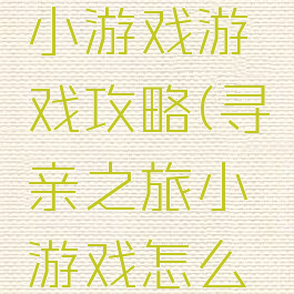 寻亲之旅小游戏游戏攻略(寻亲之旅小游戏怎么回家)