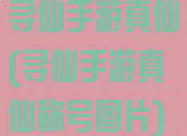 寻仙手游真仙(寻仙手游真仙称号图片)