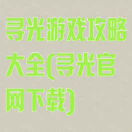 寻光游戏攻略大全(寻光官网下载)